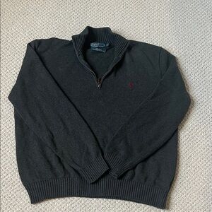 Polo by Ralph Lauren Men's Grey Zip-Up Sweater
